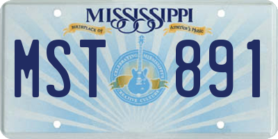 MS license plate MST891