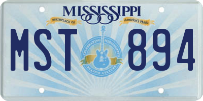 MS license plate MST894