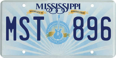 MS license plate MST896