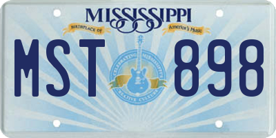 MS license plate MST898