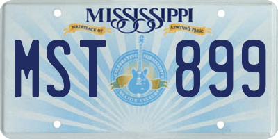 MS license plate MST899