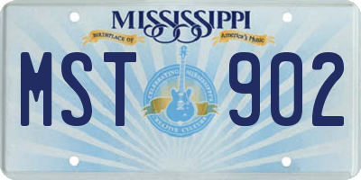 MS license plate MST902