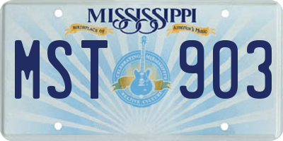 MS license plate MST903