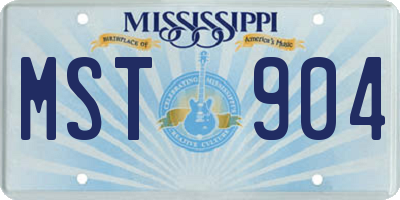 MS license plate MST904