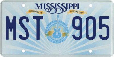MS license plate MST905