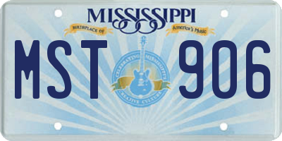 MS license plate MST906