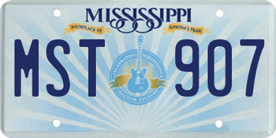 MS license plate MST907