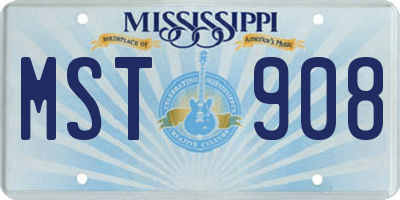 MS license plate MST908