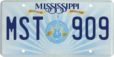 MS license plate MST909