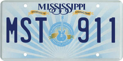 MS license plate MST911