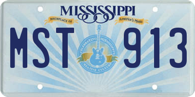 MS license plate MST913