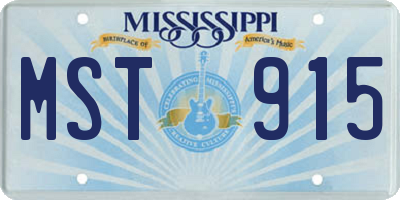 MS license plate MST915