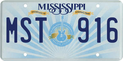 MS license plate MST916