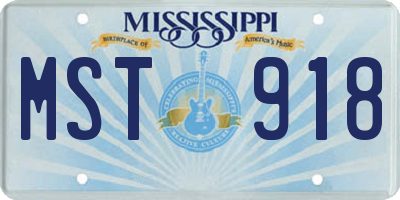 MS license plate MST918