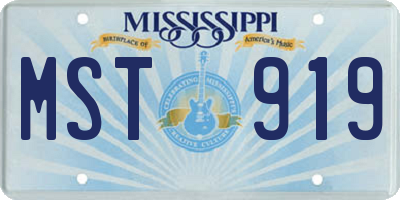 MS license plate MST919
