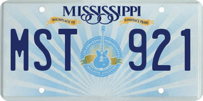 MS license plate MST921