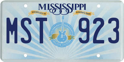 MS license plate MST923