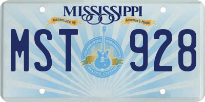 MS license plate MST928