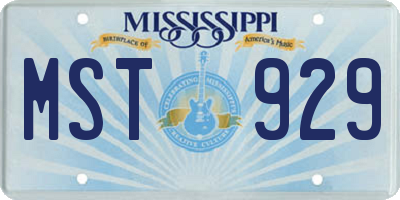 MS license plate MST929