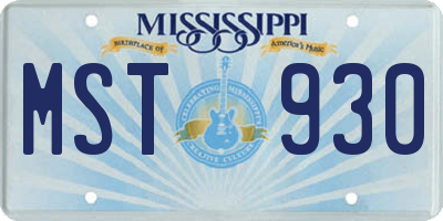 MS license plate MST930
