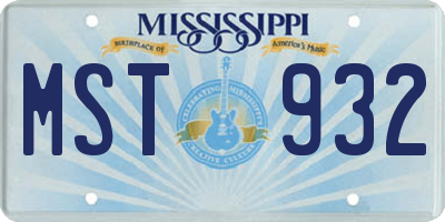 MS license plate MST932