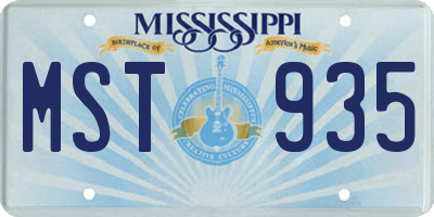 MS license plate MST935