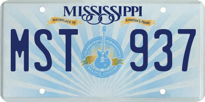 MS license plate MST937