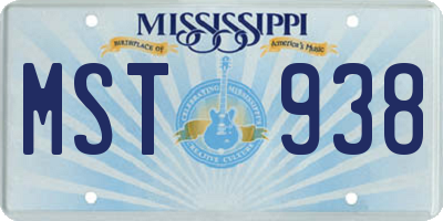 MS license plate MST938