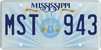 MS license plate MST943