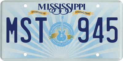 MS license plate MST945