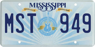 MS license plate MST949