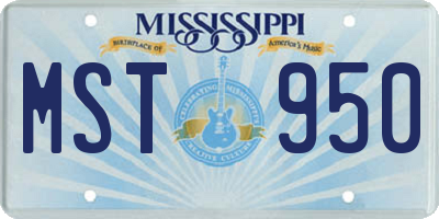 MS license plate MST950