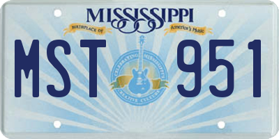MS license plate MST951