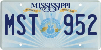 MS license plate MST952