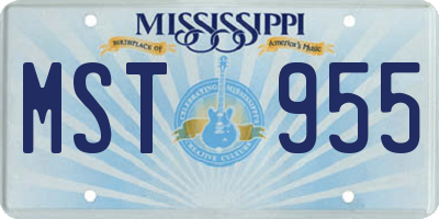 MS license plate MST955