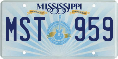 MS license plate MST959
