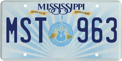 MS license plate MST963