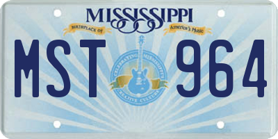 MS license plate MST964