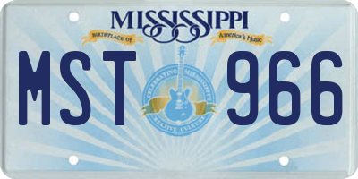 MS license plate MST966