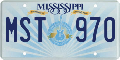 MS license plate MST970