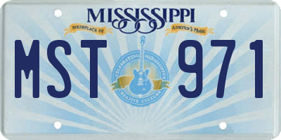 MS license plate MST971