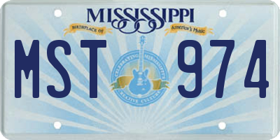 MS license plate MST974