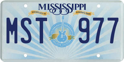 MS license plate MST977