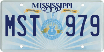 MS license plate MST979