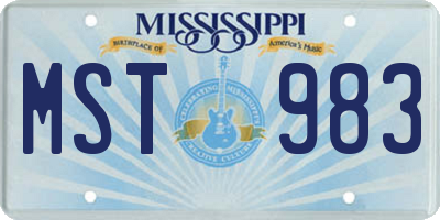 MS license plate MST983