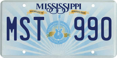 MS license plate MST990