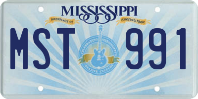 MS license plate MST991