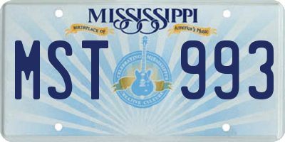 MS license plate MST993