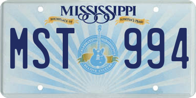 MS license plate MST994