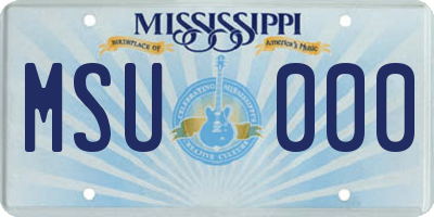 MS license plate MSU000